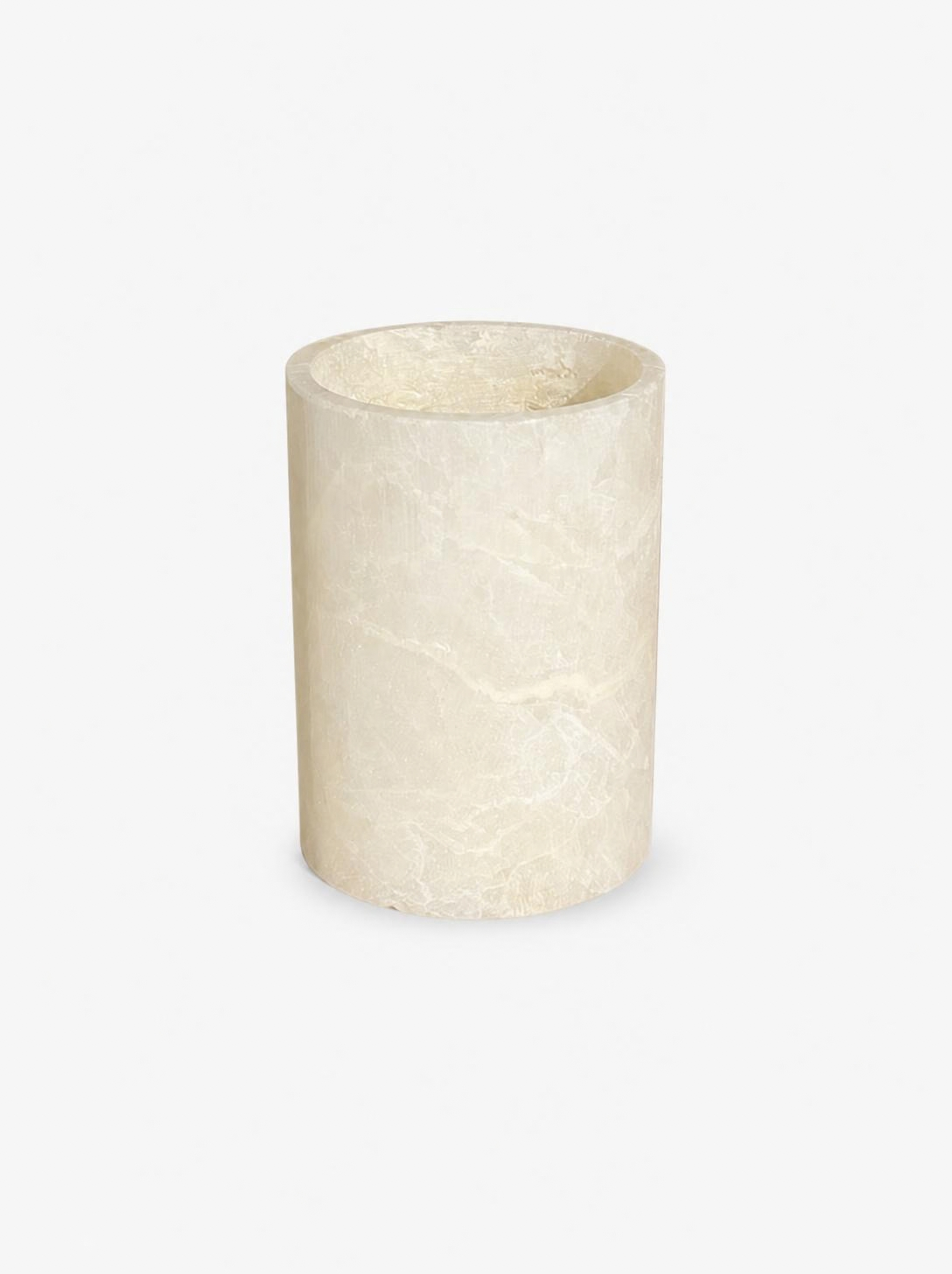 Alabast Cylinder Hvid (10 cm)